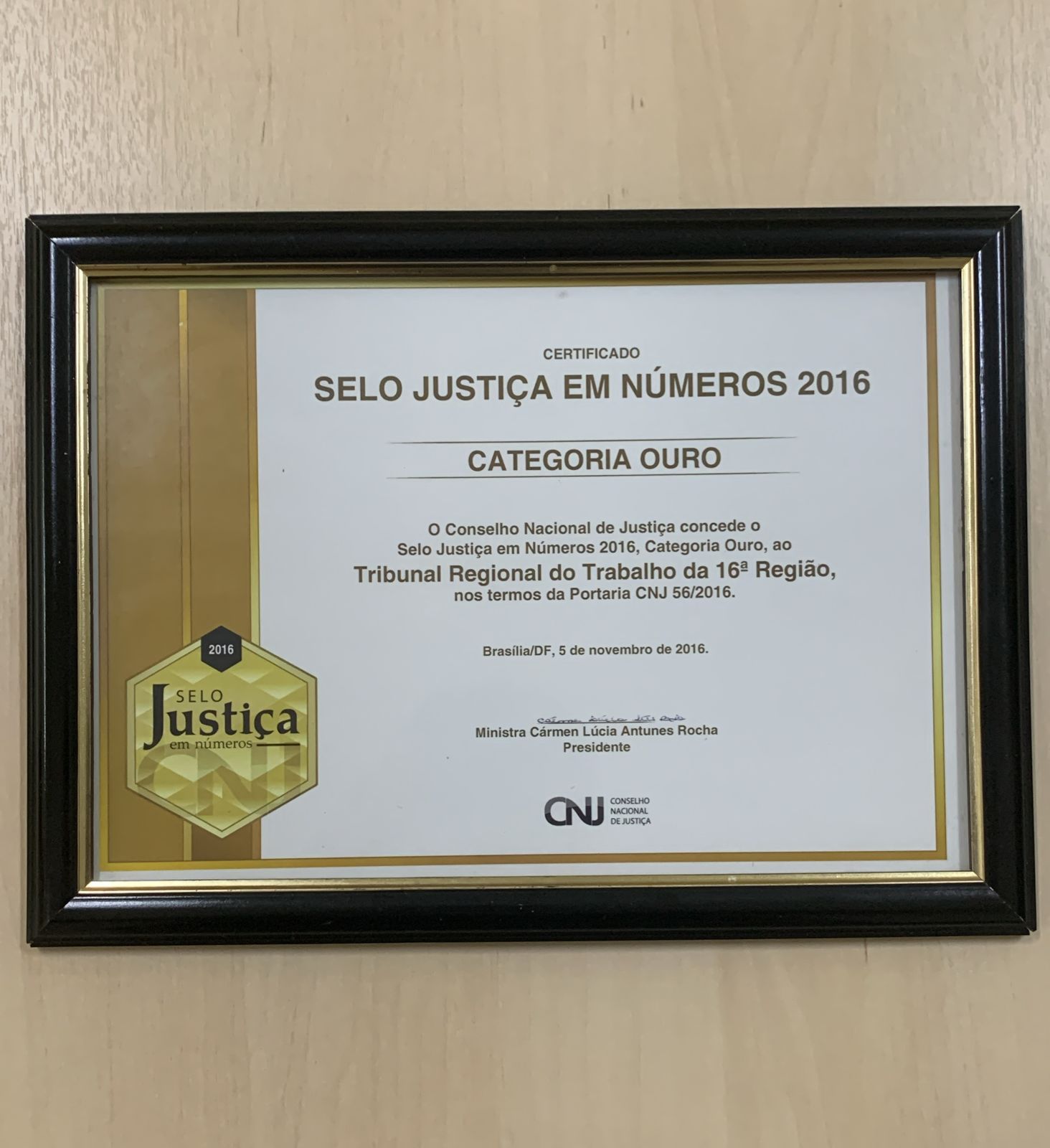 Selo Justiça em Números 2016