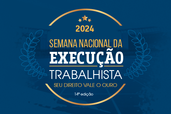 Arte com fundo azul escuro. Ao centro, vê-se círculo dourado com o nome e o slogan do evento, ladeados por cora de louros, remetendo à ideia das Olimpíadas.