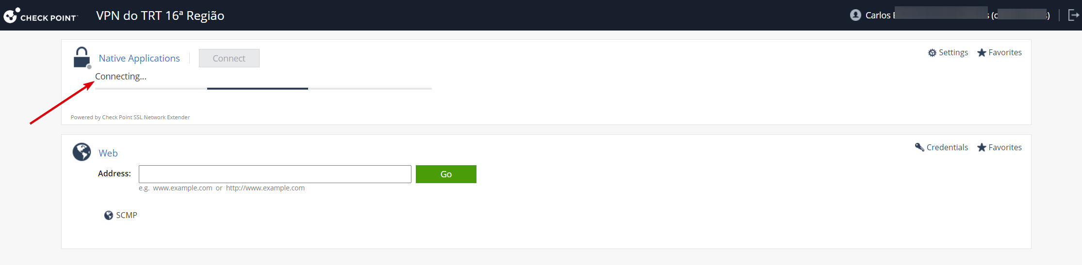 Etapa de configuração VPN com MFA - passo 1