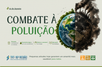 Arte fuita com a imagem do planeta terra dividido ao meio, olhando de frente no lado direito tem uma de poluição e fumaça escura. Do outro lado a imagens do planeta terra saudável.
