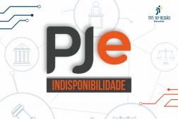 Arte com fundo branco. Ao centro a informação: PJE Indisponibilidade