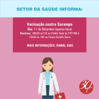 Setor de Saúde do TRT-MA realiza dia de vacinação contra sarampo nesta quarta-feira (11)