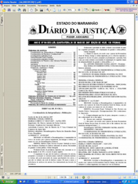 Página do Diário de Justiça na internet