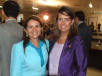 Presidente do TRT, Márcia Andrea, e a coordenadora do Núcleo de Advocacia Voluntária, Marlene Silveira