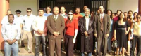 Juiz Èrico Cordeiro, com a equipe de servidores da VT, advogados e pessoas da comunidade, durante itinerância em Matinha  