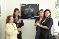 Maria Primavera Rocha (viúva do juiz homenageado) e as magistradas Márcia Andrea Farias, Fernanda Franklin e Noélia Rocha