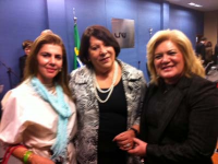 Ministra Eliana Calmon, desembargadora Ilka Esdra e a advogada Diana Paula Guerra na reunião no CNJ