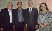 Des. Luiz Cosmo, Luiz Sales, juiz Leonardo Ferreira e Treza Cristina