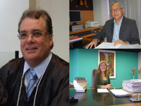 Ouvidores do TRT ( Gerson de Oliveira, atual; Luiz Cosmo (anterior) e Ilka Esdra (primeira ouvidora))