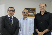Des. James Magno se reuniu com os professores Fernando Carvalho (dir.) e Allan Kardec