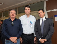 Desembargador Gerson de Oliveira; presidente da EMAP, Ted Lago; e procurador-geral do Maranhão, Rodrigo Maia.