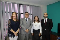 Desembargadora Solange Castro Cordeiro e equipe de assessores jurídicos da Caixa