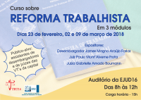 Escola Judicial do TRT-MA abre inscrições para curso sobre reforma trabalhista