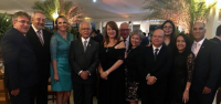 Presidente Solange com os ministros Brito Pereira e Kátia Arruda; desembargador Luiz Cosmo e juízes titulares de VTs da capital e do interior do TRT16