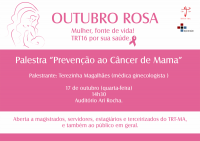 Outubro Rosa: abertas as inscrições para palestra de prevenção ao câncer de mama