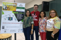 Nonata e os bibliotecácrios da UFMA, Dirlene Barros, Carlos Wellington Soares e Leoneide Martins Brito