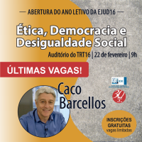 EJUD16 encerra hoje (20/2) as inscrições para a palestra do jornalista Caco Barcellos 