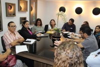Juíza Liliana Bouéres coordenou a reunião no TRT