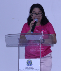 Marilda Amorim, chefe do Setor de Saúde do TRT-MA, fez a abertura do evento.