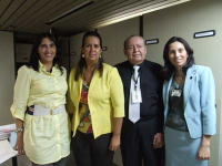 Diretores da área judicial do TRT, Stael Cavalcante (Protoloco), Domingos Mendes (Judiciária) e Giani Costa de Souza (Jurisprudência e Estatística)