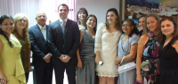 Presidente do TRT com o novo juiz e seus familiares