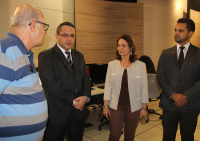 Des. James Magno e juiz Paulo Fernando foram recebidos pela reitora Nair Portela e pelo diretor da TV UFMA Silvano Bezerra