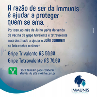 A Immunis está com campanha para ajudar João Marcos