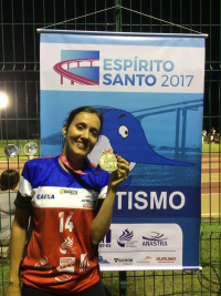 Karina Castro medalha de bronze nos 100 metros rasos