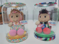 Bonecas da Casa Acolher que estarão à venda no Fórum Astolfo Serra