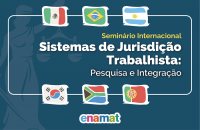 Card em fundo azul com representação de bandeiras do México, Brasil, Argentina, Coreia do Sul, África do Sul e Portugal, e texto informativo com o nome do seminário. 