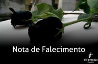 Arte com a mensagem Nota de Falecimento
