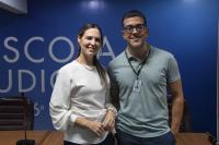 Foto mostra a palestrante psiquiatra Emanuelle Ximenes Rios e o médico Gustavo Rodrigues do TRT-16