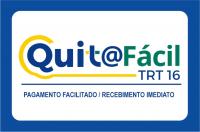 Arte com fundo azul e branco e ao centro a informação: QUIT@FACIL TRT16. Pagamento Facilitado / Recebimento Imediato.