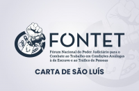 Arte de fundo cinza claro, onde se vê, centralizada, a logomarca do FONTET, em azul escuro. Abaixo dela, lê-se CARTA DE SÃO LUÍS em letras azuis escuras.