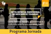 Foto de silhuetas de pessoas com texto branco sobreposto. Na base, o nome do programa.