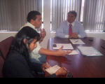 Presidente Gerson de Oliveira com servidores Paulo Rios e Edvânia Kátia