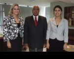 Ministro Carlos Alberto Reis de Paula, com as juízas Fernanda Franklin Belfort e Luciana Dória de Medeiros
