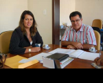 Desa. Márcia Andrea e o secretário municipal de Obras Públicas, Claudio Castelo de Carvalho