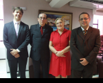 Juiz  Bruno Motejunas (E) e os desembargadores Américo Bedê, Ilka Esdra Araújo e James Magno Araújo