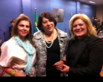 Ministra Eliana Calmon, desembargadora Ilka Esdra e a advogada Diana Paula Guerra na reunião no CNJ