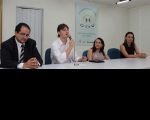 Promotor Marcio Tadeu Marques (e), juízes Bruno Motejunas e Socorro Almeida e a procuradora do Trabalho Virgínia Saldanha
