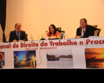 Professor Lorenzo Vadell (E), juíza Socorro Almeida e juiz Nelson Moraes Rêgo