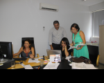 Equipe da Corregedoria: Olívia Almeida, Marcos Pires, Fabiana Santalúcia e Yona Grace
