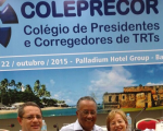 Coordenação do Coleprecor em 2016 (da esquerda para a direita): desembargador James Magno Farias (secretário-geral) e os desembargadores Lorival dos Santos (presidente) e Beatriz Pereira (vice-presidente)