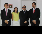Des. James Magno e o juiz Bruno Motejunas se reuniram com o presidente da OAB-MA, Thiago Diaz, e a tesoureira da entidade, Deborah Cartágenes