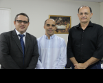 Des. James Magno se reuniu com os professores Fernando Carvalho (dir.) e Allan Kardec