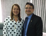 Dra. Solange Cristina Passos de Castro Cordeiro com o Procurador do MPT, Dr. Maurício Pessôa Lima