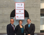 Ministro do TST Cláudio Mascarenhas Brandão, presidente do TRT-SP,  Silvia Devonald, e presidente do TRT-MA, James Magno Araújo Farias