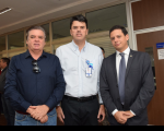 Desembargador Gerson de Oliveira; presidente da EMAP, Ted Lago; e procurador-geral do Maranhão, Rodrigo Maia.