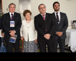 Professora Ada Pellegrini Grinover com o presidente do TRT-MA, com o diretor e o coordenador da Ejud16.
